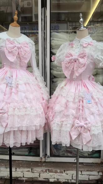 #lolita 昭和doll浅粉色常规和加长款#lo裙安利 #胖达实体店