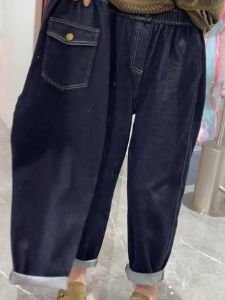 2025早秋新款大码丹宁色九分牛仔裤百搭网红裤子显瘦九分哈伦裤#女装穿搭 #牛仔裤穿搭 #休闲穿搭 #裤子穿搭 #个性穿搭
