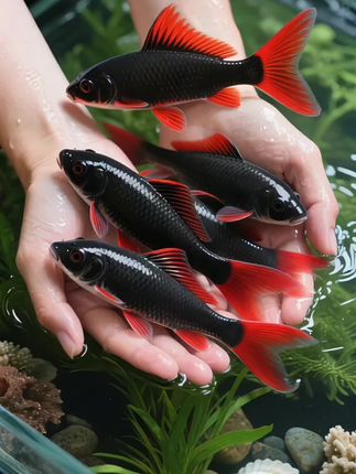 炫彩小精灵·彩虹鲨 铁灰身躯缀霓虹红鳍,游弋如流光掠水,一尾便点亮整缸生机。 既是啃苔“清道夫”,又带几分小傲娇,灵动超有范儿。养它,为水族箱添份炫酷,让日常满是闪光感! #彩虹鲨 #鱼缸里的大自然 #轻松养鱼 #热带鱼观赏鱼 #观赏鱼