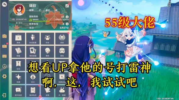 55级大佬,想看up拿他号打90级雷电将军!啊这...我试试吧!#原神