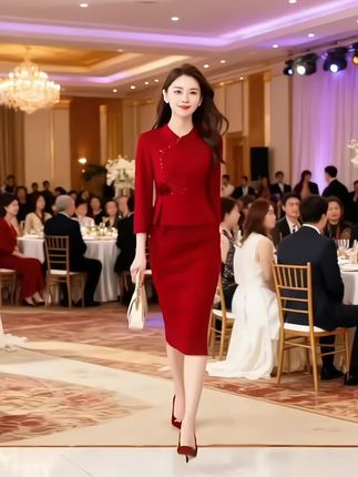 #婚庆礼服#喜婆婆喜妈妈#连衣裙#礼服#显瘦穿搭