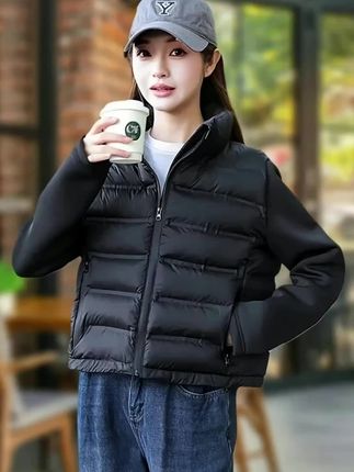 #新款 #减龄气质  #保暖穿搭 #秋冬穿搭 #冬季搭配 新款休闲时尚百搭拼接保暖棉衣