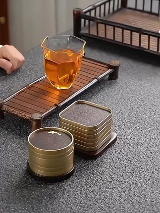 #黑檀实木茶垫#茶杯垫#功夫茶道配件#茶杯托#创意木质隔热垫