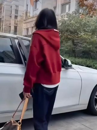 短款卫衣外套女款爆款2025新款小个子藏蓝色连帽慵懒风宽松长袖