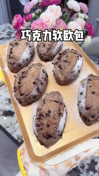 巧克力软欧包的保姆级教程,超级柔软浓郁,做法简单又好吃#巧克力面包 #家庭烘焙 #面包制作 #新手烘焙