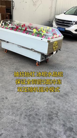 河南大龙冰棺,全铜管冰棺,大功率压缩机超强制冷#伸缩抬杠冰棺#抬杠冰棺#抽拉抬杠冰棺水晶棺#强冷冰棺#冷冻冰棺