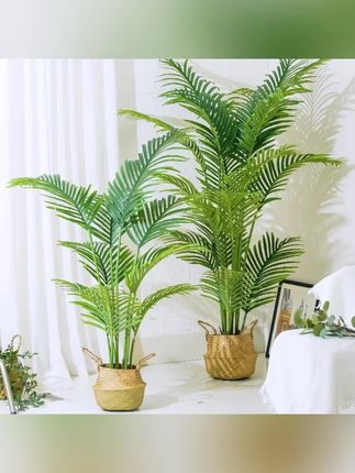 仿真植物装饰卧室北欧假绿植客厅摆件树凤尾葵散尾葵塑料落地盆栽#室内绿植