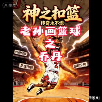 老孙画篮球之乔丹 #致敬传奇球星 #传奇永不退役 #乔丹 #肖像漫画 #手绘 十几年前画的漫画,加上人工智能,让我致敬了自己的青春岁月。篮球之神,无可争议。