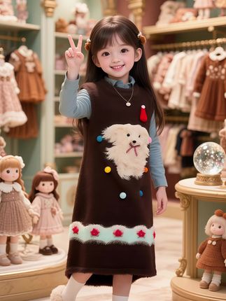 #女童毛衣裙 #女童背心裙 #女童秋冬穿搭 #女童毛衣套装 #生女儿就要这样穿