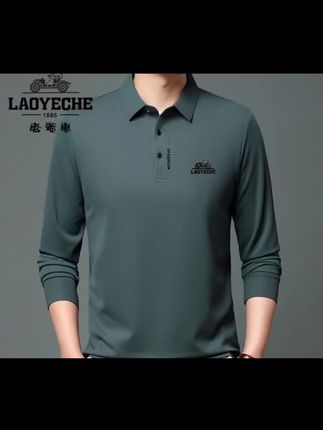 老爷车春秋季新款翻领长袖T恤宽松男装商务休闲衬衫领polo衫#春季新款#商务休闲#宽松百搭#爆款@D0U十小助手 @电商小助手