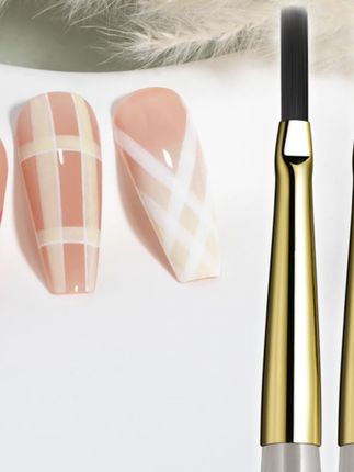 美甲格纹笔敲细纤维毛 细腻刷头流畅线条 轻松绘制复古格纹美甲#美甲#美甲笔#格纹美甲#格纹笔#美甲diy教程