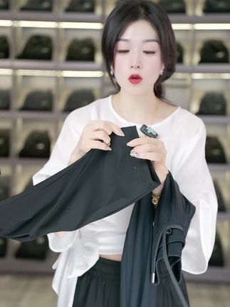 夏季薄款休闲裤哈伦裤男直筒长裤速干裤弹力运动宽松百搭冰丝裤潮