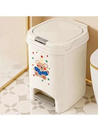 #实用好物 厨房大容量垃圾桶脚踏式高颜值印花厕所卧室新款按压式收纳桶  #大容量垃圾桶 #垃圾桶 #收纳桶 #好物分享