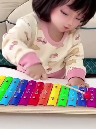天义15音铝板琴手敲木琴小钟琴C调成人儿童小学生幼 ル园智力示器#敲木琴 #木琴 #益智 #玩具 #手敲琴