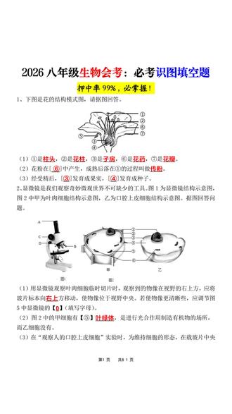 2026年八年级下册生物期中通用实验操作重点含答案共81页
#八年级 #八年级生物 #八年级下册