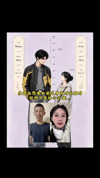 和爱豆身高对比图ai指令 #身高对比图 #小云雀AI #小云雀AI一镜到底 #小云雀AI一键图片设计 #身高差示意图 男女身高对比图ai指令