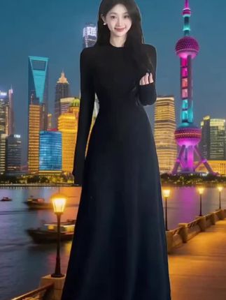 #黑色连衣裙 #长裙 #长裙穿搭 #连衣裙 #气质女神范儿