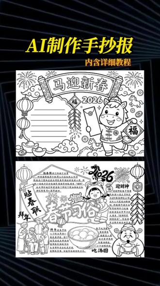 都2026年了!谁还熬夜给娃画手抄报啊?😤 开学倒计时,手抄报作业又双叒叕来了?别再熬夜手绘、抠破脑袋!2026年,聪明家长都用AI搞定!一分钟出成品,好看工整还不费妈,作业交差超轻松!#手抄报 #手抄报作业 #手抄报模板 #春节手抄报 #手抄报教程
