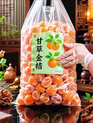【9,9抢一斤】冰糖甘草金桔正宗雪桔九制金桔干清凉酸甜蜜饯果脯