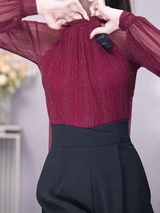 扉姿 摩登舞上衣女新款长袖绑带跳舞衣洋气国标舞拉丁练功服F1342#御姐风穿搭 #女装 #高级感穿搭 #连衣裙子礼服 #公主裙高级感粉色