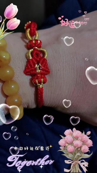 抽空编个一个小佛公手绳,#纯手工编绳