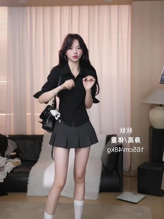 #小个子穿搭 #高级感穿搭 #穿搭 #显瘦穿搭#衬衫【黑暗荣耀衬衫】夏季辣妹职业套装性感收腰显瘦修身BD衬衫