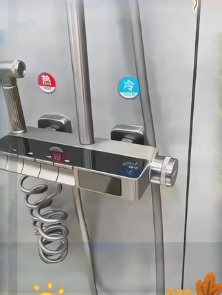 九牧王花洒套装家用数显恒温浴室洗澡增压自动控温质感精铜淋浴#花洒#花洒套装#自动控制温质
