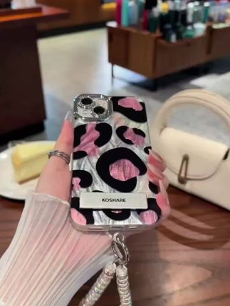 粉色豹纹适用苹果15华为vivo/oppo小米iphone16精孔羽纱纹手机壳#创作者中心 #创作灵感 #潮牌手机壳 #防摔手机壳 #仙女必备