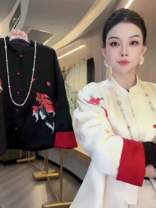 今年最新款  醋酸锦鲤棉服  高级贵气显白#穿搭 #国风古韵 #东方美学 #新中式 #冬季必备