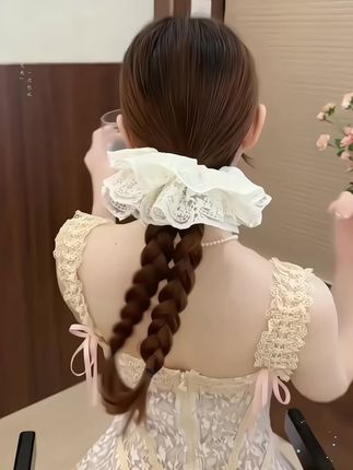 2025新款超仙小花蕾 丝大肠发圈女时尚优雅头绳头饰高 级感头花发饰 #头饰发饰 #蕾丝发圈 #美出高级感 #仙女必备#这也太好看了