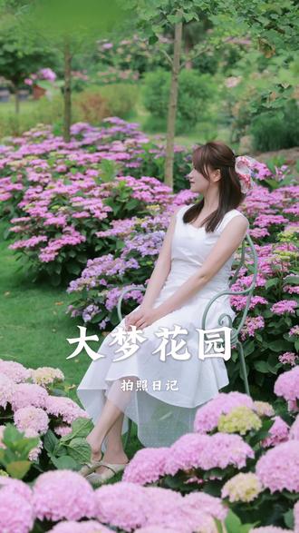绵阳人自己的后花园!谁拍谁出片! 离城区20分钟路程,直接导航大梦花园就可以!@大梦花园 #绣球花 #摄影约拍 #花海拍照 #绣球花拍照 #浪霸