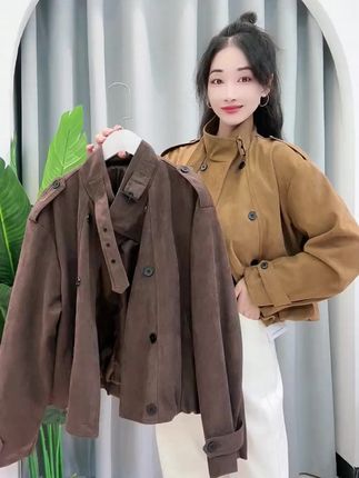 🍂新品鹿皮绒短外套,以柔软包裹秋日锋芒。防风保暖轻盈不厚重#鹿皮绒外套#源头实力厂家 #同城短视频 #我要上热门✦ #琥珀流光风外套太适合秋天了