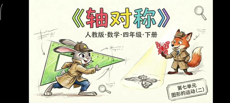 四下《轴对称图形的性质及画法》AI融合课件#人教版四年级下册数学 #数学趣味学习 #小学数学优质课件 #数学思维培养 #课件