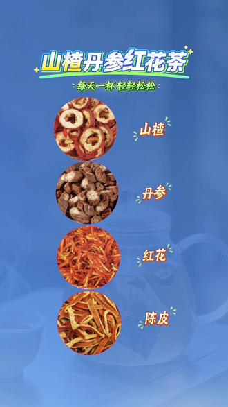 山楂丹参陈皮红花茶#养生茶#丹参#红花#山楂#陈皮
