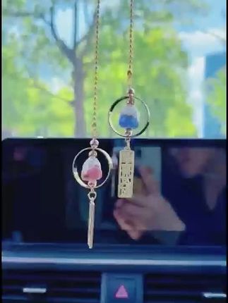 乾赞创意平安汽车挂件车载吊饰招财猫电动车内挂饰后视镜装饰用品#汽车挂件