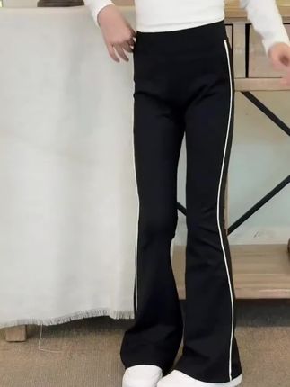 女童喇叭裤2025新款春秋季冬天中大儿童洋气高腰女孩运动校服长裤 #女童微喇裤 #儿童微喇裤 #时尚百搭