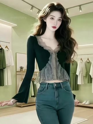 #V领长袖衬衫 #性感美背 #时尚风格 #美出高级感