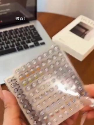 小鼻嘎手账贴纸本儿童卡通装饰小图案防水可爱贴画迷你指甲贴女孩 #指甲贴