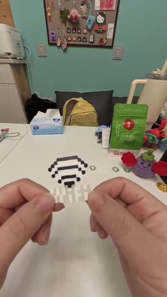 9万人看过的原创wifi拼豆教程来了,仅安卓可用,苹果没研究明白。#拼豆 #原创 #手作