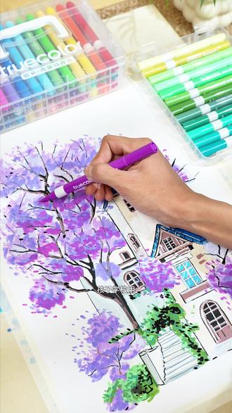 不是贵的用不起,而是真彩真的很有性价比!不到一块一支!#真彩直液式丙烯马克笔 #开学季 #性价比 #马克笔