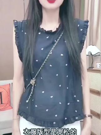 爱心提花飞飞袖衬衫女2025夏季款韩版时尚宽松木耳边洋气减龄上衣#休闲百搭 #美搭尽显女神范 #韩版宽松上衣 #洋气小衫  #时尚女装