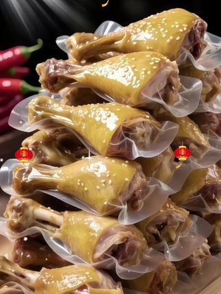 #AI扩图 香辣盐焗鸭小腿。太过瘾了!这个香辣鸭小腿严选优质部位,红棕外皮裹满辛香调料,油润光泽挑逗味蕾。每一口都能感受紧实弹嫩的肉质与麻辣鲜香的碰撞,撕开时筋肉相连的撕扯感让麻辣快感从舌尖蔓延至指尖,办公室解馋、露营分享、深夜追剧,随时随地点燃味蕾狂欢!#纯天然无添加#香辣鸭小腿#麻辣鲜香#追剧小零食