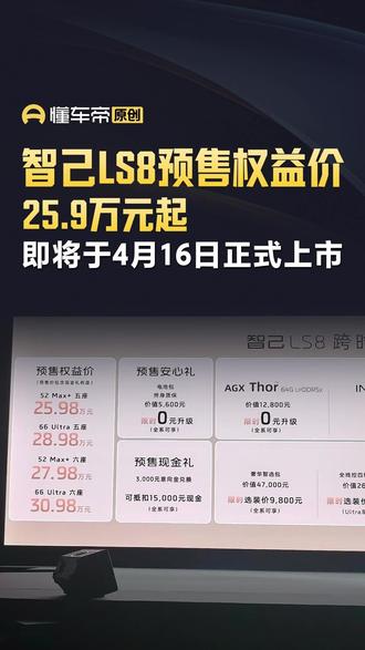 智己LS8预售权益价25.9万元起,即将于4月16日正式上市 #直拍 #智己LS8