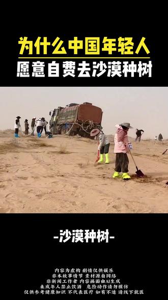 为什么中国年轻人,愿意自费去沙漠种树#沙漠种树 #治沙 #沙漠变绿洲