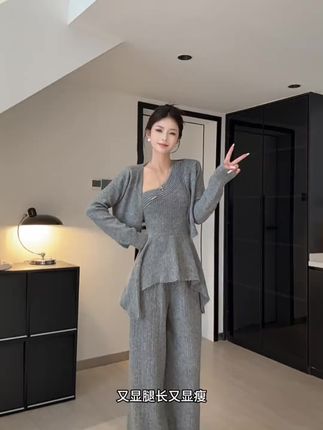 秋季新款休闲风轻熟风法式时尚套装时尚女装针织休闲设计感三件套 #秋季穿搭 #新款上新 #法式穿搭 #时尚穿搭 #针织衫