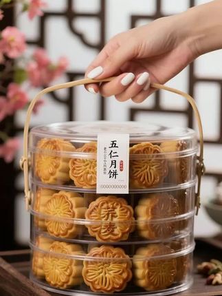 这款传统手工五仁月饼,是记忆里的中秋味道!精选核桃仁、杏仁、花生仁等多种坚果, 搭配秘制馅料,经老师傅手工揉制、匠心烘焙,饼皮金黄酥脆,内馅果仁饱满、香甜不腻,每一口都是满满的诚意#月饼 #回家团圆的好物