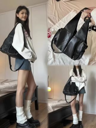 #美包分享 🎈哇哦!2025新款秋冬复古油蜡皮托特包来啦👏油蜡皮材质超有质感,复古韵味十足,而且是大容量哦,电脑💻文件、水杯等都能轻松装下,通勤超方便。单肩、腋下、斜挎多种背法随意切换,怎么背都好看,爱了!#2025秋冬新款 #油蜡皮托特包 #通勤必备#韩系穿搭 @巨量千川