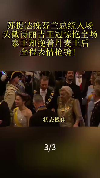 苏提达挽芬兰总统入场,头戴诗丽吉王冠惊艳,泰王却挽着丹麦王 苏提达挽芬兰总统入场,头戴诗丽吉王冠惊艳,泰王却挽着丹麦王#热点 #泰国王室 #苏提达 #泰王 #苏提达王后