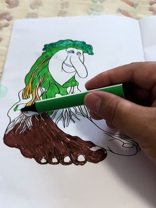 描摹本,绘画本,AI山海经外国山海经tungtungsahur木棍人填色画本穿鞋鲨鱼儿童益智临摹