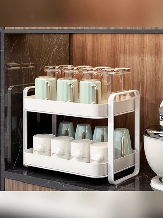 杯子收纳置物架双层茶杯架茶具收纳架沥水托盘家用桌面放水杯架子#杯子收纳架 #茶杯置物架 #沥水架 #家用杯子置物架 #双层置物架